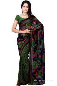 Fabdeal Floral Print Fashion Georgette Sari